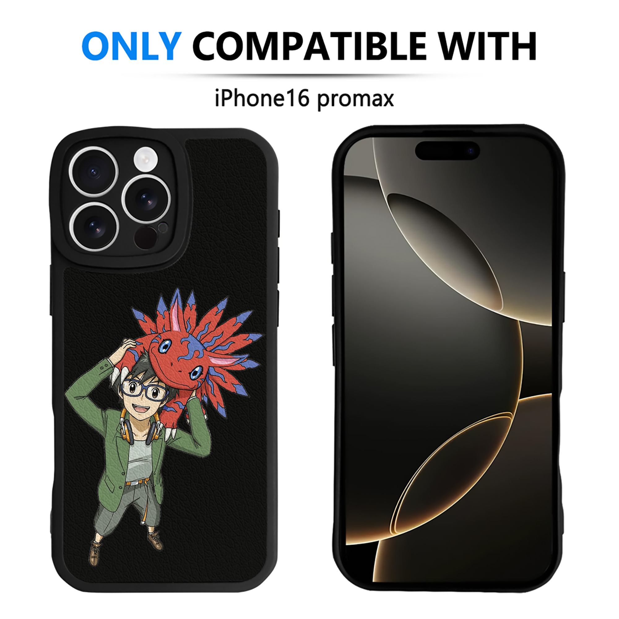 （画像用） Digimon デジタルモンスター/デジモン 【iPhone 16シリーズ対応】シリコンスマホケース（レザー調） 材質：シリコン